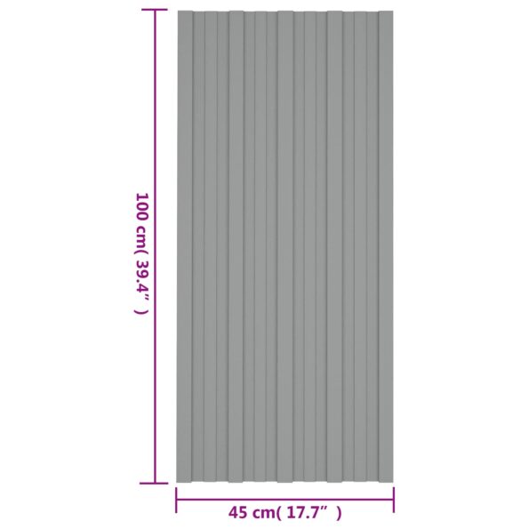 vidaXL Strešný panel 36 pcs Sivá 100 x 45 cm Pozinkovaná oceľ – Obrázok 7