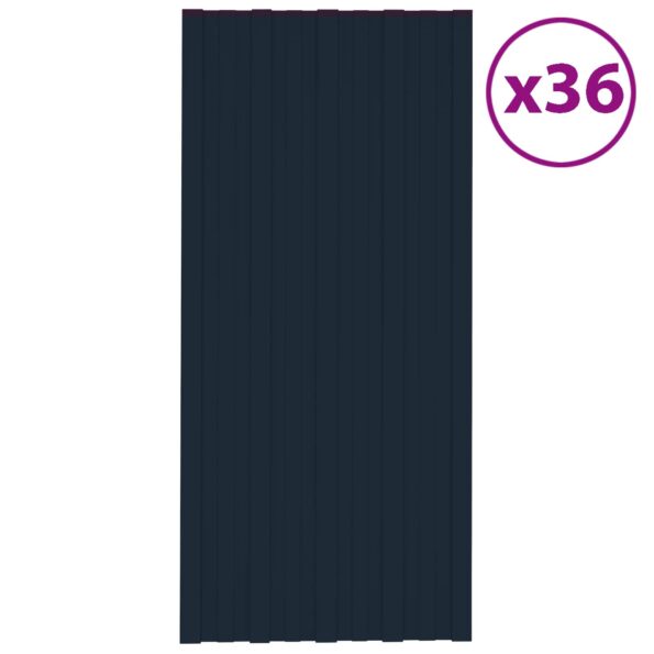 vidaXL Strešný panel 36 pcs Antracitová 100 x 45 cm Pozinkovaná oceľ – Obrázok 2