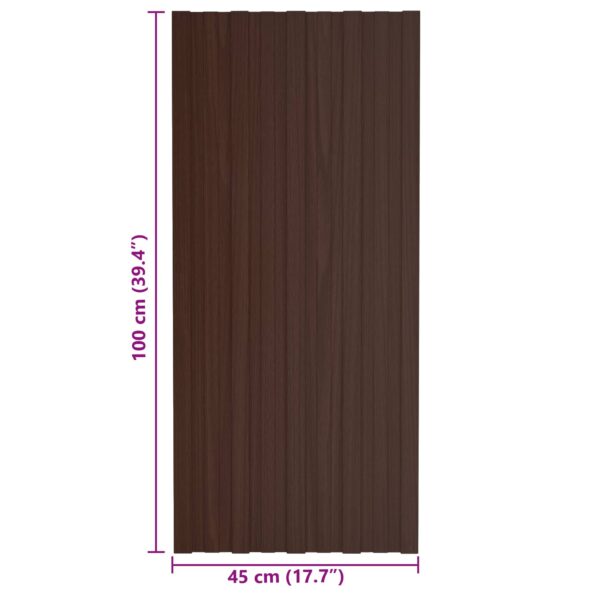 vidaXL Strešný panel 36 pcs Hnedá 100 x 45 cm Pozinkovaná oceľ – Obrázok 7
