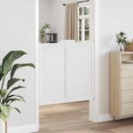 vidaXL Kladivové dvere 2 pcs Biela Borovicový masív – Obrázok 3