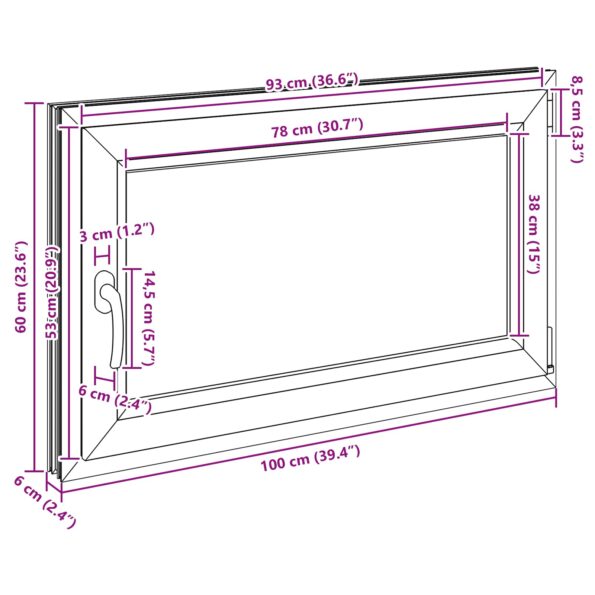 Podkrovné okno RISOR 100 x 60 cm PVC a sklo Biela – Obrázok 12