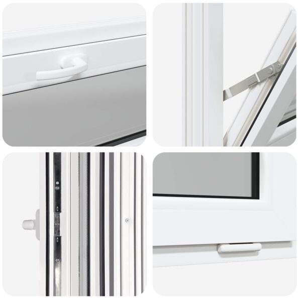 vidaXL Podkrovné okno RISOR 100 x 40 cm PVC a sklo Biela – Obrázok 7