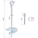 vidaXL Zemný kotviaci predmet 2 pcs Strieborná Ø10 x 30 cm – Obrázok 9