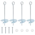 vidaXL Zemný kotviaci predmet 4 pcs Strieborná Ø10 x 30 cm – Obrázok 2