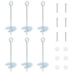 vidaXL Zemný kotviaci predmet 6 pcs Strieborná Ø10 x 30 cm – Obrázok 2