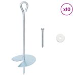 vidaXL Zemný kotviaci predmet 10 pcs Strieborná Ø10 x 30 cm – Obrázok 3