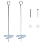 vidaXL Zemný kotviaci predmet 2 pcs Strieborná Ø10 x 40 cm – Obrázok 2