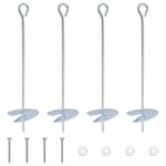 vidaXL Zemný kotviaci predmet 4 pcs Strieborná Ø10 x 40 cm – Obrázok 2