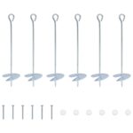 vidaXL Zemný kotviaci predmet 6 pcs Strieborná Ø10 x 40 cm – Obrázok 2