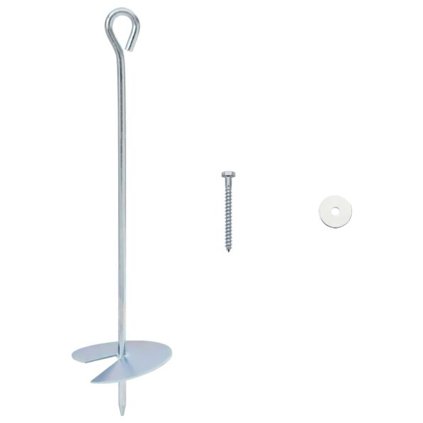 vidaXL Zemný kotviaci predmet 10 pcs Strieborná Ø10 x 40 cm – Obrázok 2