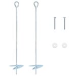 vidaXL Zemný kotviaci predmet 2 pcs Strieborná Ø10 x 50 cm – Obrázok 2
