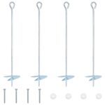 vidaXL Zemný kotviaci predmet 4 pcs Strieborná Ø10 x 50 cm – Obrázok 2