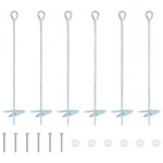 vidaXL Zemný kotviaci predmet 6 pcs Strieborná Ø10 x 50 cm – Obrázok 2