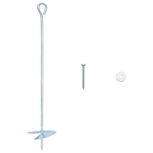 vidaXL Zemný kotviaci predmet 10 pcs Strieborná Ø10 x 50 cm – Obrázok 2