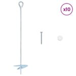 vidaXL Zemný kotviaci predmet 10 pcs Strieborná Ø10 x 50 cm – Obrázok 3