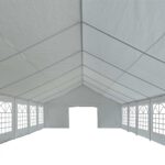 vidaXL Tkanina stanu bez rámu Biely 10 x 5 m PE – Obrázok 4