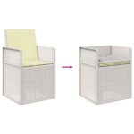 vidaXL Záhradné jedálenské stoličky 2 pcs Biela a krémová PP – Obrázok 9