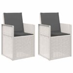 vidaXL Záhradné jedálenské stoličky 2 pcs Biela a antracitová PP – Obrázok 2