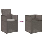 vidaXL Záhradné jedálenské stoličky 2 pcs Svetlosivá PP – Obrázok 9