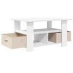 vidaXL Konferenčný stolík Biela 77 x 55 x 42 cm Kompozitné drevo – Obrázok 4