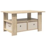 vidaXL Konferenčný stolík Sonoma dub 77 x 55 x 42 cm Kompozitné drevo – Obrázok 2