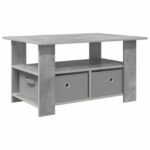 vidaXL Konferenčný stolík so zásuvkou Betónová šedá 77 x 55 x 42 cm – Obrázok 2