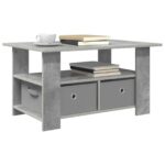 vidaXL Konferenčný stolík so zásuvkou Betónová šedá 77 x 55 x 42 cm – Obrázok 3
