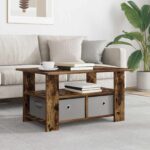 vidaXL Konferenčný stolík Dymová dub 77 x 55 x 42 cm Kompozitné drevo