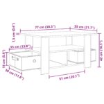 vidaXL Konferenčný stolík Dymová dub 77 x 55 x 42 cm Kompozitné drevo – Obrázok 11