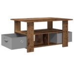 vidaXL Konferenčný stolík Staré drevo 77 x 55 x 42 cm Kompozitné drevo – Obrázok 4