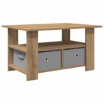 vidaXL Konferenčný stolík so zásuvkou Remeselný dub 77 x 55 x 42 cm – Obrázok 2