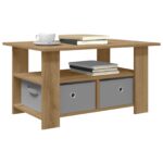 vidaXL Konferenčný stolík so zásuvkou Remeselný dub 77 x 55 x 42 cm – Obrázok 3