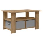 vidaXL Konferenčný stolík so zásuvkou Remeselný dub 77 x 55 x 42 cm – Obrázok 7