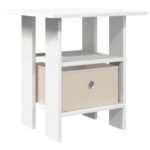 vidaXL Nočný stolík so zásuvkou Biela 41 x 40 x 45 cm Kompozitné drevo – Obrázok 2