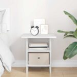 vidaXL Nočný stolík so zásuvkou Biela 41 x 40 x 45 cm Kompozitné drevo – Obrázok 4
