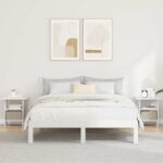 vidaXL Nočný stolík 2 pcs Biela 41 x 40 x 45 cm Kompozitné drevo