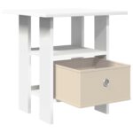 vidaXL Nočný stolík 2 pcs Biela 41 x 40 x 45 cm Kompozitné drevo – Obrázok 5