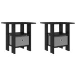 vidaXL Nočný stolík 2 pcs Čierny dub 41 x 40 x 45 cm Kompozitné drevo – Obrázok 2