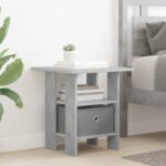 vidaXL Nočný stolík so zásuvkou 2 pcs Betónová šedá 41 x 40 x 45 cm – Obrázok 4
