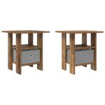 vidaXL Nočný stolík 2 pcs Staré drevo 41 x 40 x 45 cm Kompozitné drevo – Obrázok 2