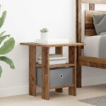 vidaXL Nočný stolík 2 pcs Staré drevo 41 x 40 x 45 cm Kompozitné drevo – Obrázok 4