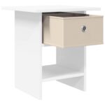 vidaXL Nočný stolík so zásuvkou Biela 41 x 40 x 45 cm Kompozitné drevo – Obrázok 5