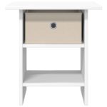 vidaXL Nočný stolík so zásuvkou Biela 41 x 40 x 45 cm Kompozitné drevo – Obrázok 6