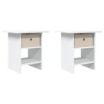 vidaXL Nočný stolík 2 pcs Biela 41 x 40 x 45 cm Kompozitné drevo – Obrázok 2