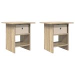 vidaXL Nočný stolík 2 pcs Sonoma dub 41 x 40 x 45 cm Kompozitné drevo – Obrázok 2