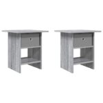 vidaXL Nočný stolík 2 pcs Sivý Sonoma 41 x 40 x 45 cm Kompozitné drevo – Obrázok 2