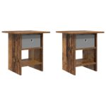 vidaXL Nočný stolík 2 pcs Staré drevo 41 x 40 x 45 cm Kompozitné drevo – Obrázok 2