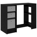 vidaXL Stôl so zásuvkou Čierny dub 100 x 40 x 75 cm Kompozitné drevo – Obrázok 2