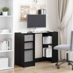 vidaXL Stôl so zásuvkou Čierny dub 100 x 40 x 75 cm Kompozitné drevo – Obrázok 4