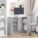 vidaXL Stôl s poličkou Betónová šedá 100 x 40 x 75 cm Kompozitné drevo – Obrázok 4